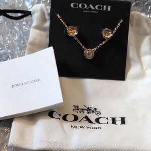 Coach Gold Necklace and Earring Set